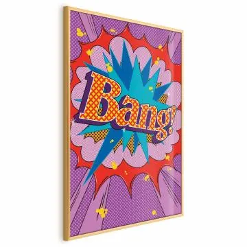 Plakat Bang 21x30 cm z ramą złotą bez marginesu