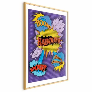 Plakat Kaboom 60x90 cm z ramą złotą z marginesem