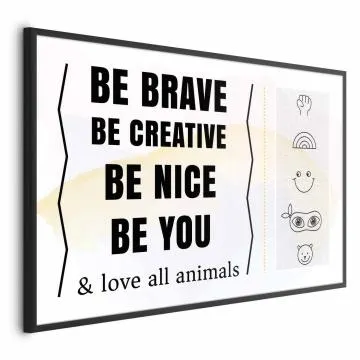 Plakat Bądź sobą 30x21 cm z ramą czarną bez marginesu