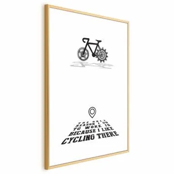 Plakat Cycling 60x90 cm z ramą złotą z marginesem