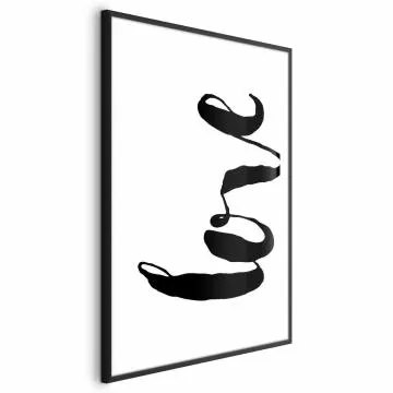 Plakat Czarne Love 60x90 cm z ramą czarną z marginesem