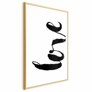 Plakat Czarne Love 29,7x42 cm z ramą złotą z marginesem