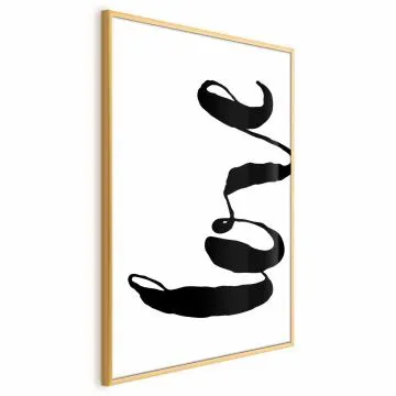 Plakat Czarne Love 60x90 cm z ramą złotą bez marginesu