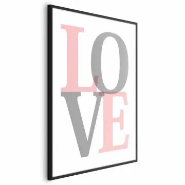 Plakat Szara miłość 60x90 cm z ramą czarną z marginesem