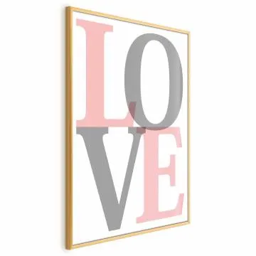 Plakat Szara miłość 21x30 cm z ramą złotą bez marginesu