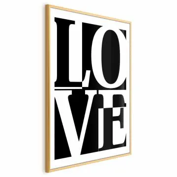 Plakat Miłość 40x60 cm z ramą złotą z marginesem