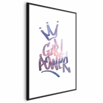 Plakat Girl Power 21x30 cm z ramą czarną bez marginesu