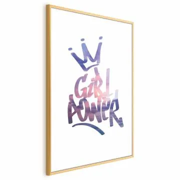 Plakat Girl Power 21x30 cm z ramą złotą bez marginesu