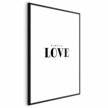 Plakat Simple Love 29,7x42 cm z ramą czarną z marginesem
