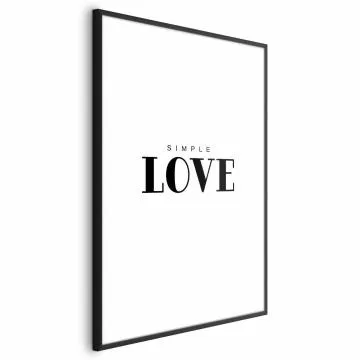 Plakat Simple Love 21x30 cm z ramą czarną bez marginesu