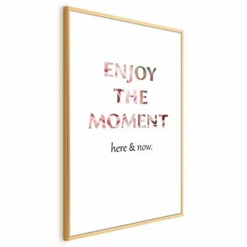 Plakat Enjoy the Moment 60x90 cm z ramą złotą z marginesem