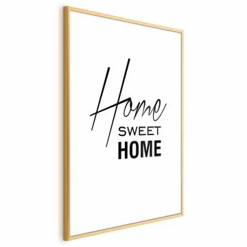 Plakat Home 60x90 cm z ramą złotą z marginesem