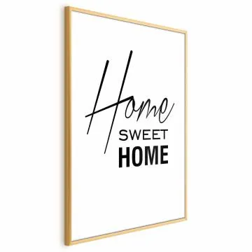 Plakat Home 60x90 cm z ramą złotą bez marginesu