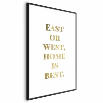 Plakat Gold Home 40x60 cm z ramą czarną z marginesem