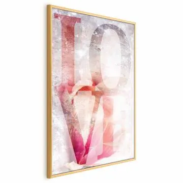 Plakat Miłość magnolii 60x90 cm z ramą złotą bez marginesu