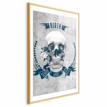 Plakat Life Is Brutal 60x90 cm z ramą złotą z marginesem