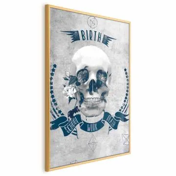 Plakat Life Is Brutal 29,7x42 cm z ramą złotą bez marginesu