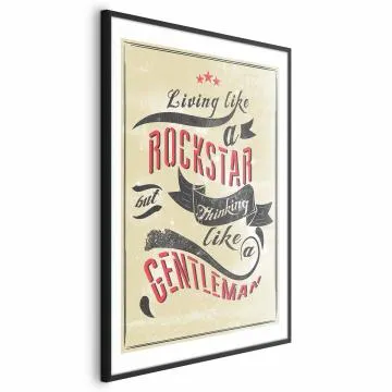 Plakat Rockstar 60x90 cm z ramą czarną z marginesem