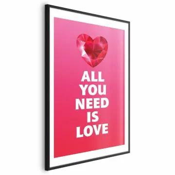 Plakat Zjawiskowe serce 60x90 cm z ramą czarną z marginesem