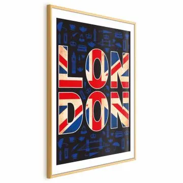 Plakat Miasto kultury 40x60 cm z ramą złotą z marginesem