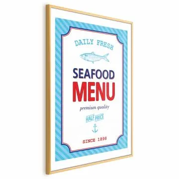 Plakat Menu 60x90 cm z ramą złotą z marginesem