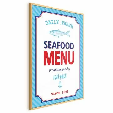 Plakat Menu 40x60 cm z ramą złotą bez marginesu