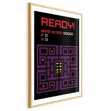 Plakat Ready 40x60 cm z ramą złotą z marginesem