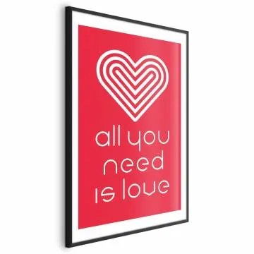 Plakat Kochajmy się 40x60 cm z ramą czarną z marginesem