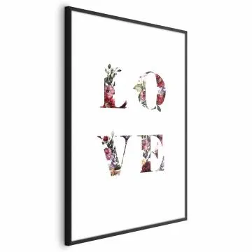 Plakat Miłość w kwiatach 40x60 cm z ramą czarną z marginesem