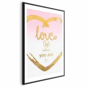 Plakat Love Is 60x90 cm z ramą czarną z marginesem