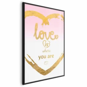 Plakat Love Is 40x60 cm z ramą czarną bez marginesu