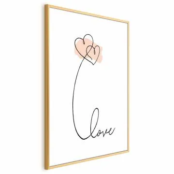 Plakat Połączeni w chmurach 60x90 cm z ramą złotą z marginesem