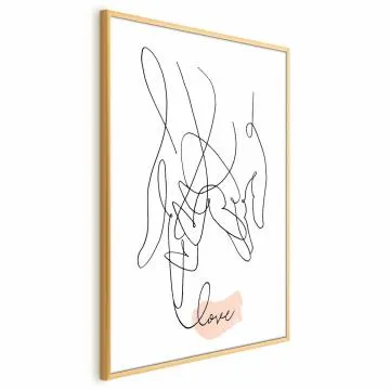 Plakat Splątane uczucie 29,7x42 cm z ramą złotą bez marginesu