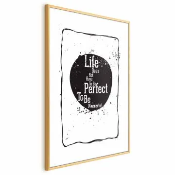 Plakat Life 60x90 cm z ramą złotą z marginesem