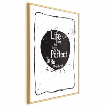 Plakat Life 29,7x42 cm z ramą złotą bez marginesu