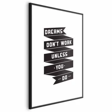 Plakat Dreams 40x60 cm z ramą czarną z marginesem