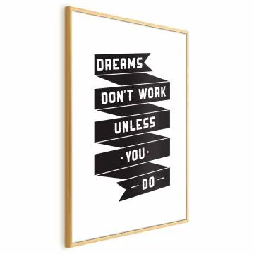 Plakat Dreams 29,7x42 cm z ramą złotą bez marginesu