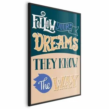 Plakat Follow 60x90 cm z ramą czarną bez marginesu