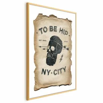 Plakat To be hip 21x30 cm z ramą złotą z marginesem