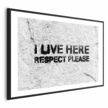 Plakat Respect 60x40 cm z ramą czarną z marginesem