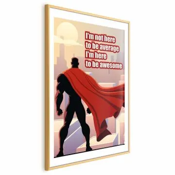 Plakat Average 21x30 cm z ramą złotą z marginesem