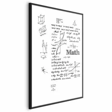 Plakat Matematyka 21x30 cm z ramą czarną z marginesem