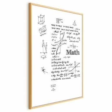 Plakat Matematyka 29,7x42 cm z ramą złotą z marginesem