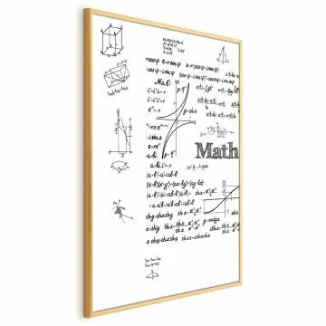 Plakat Matematyka 40x60 cm z ramą złotą bez marginesu