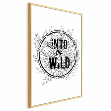 Plakat Into the wild 21x30 cm z ramą złotą bez marginesu