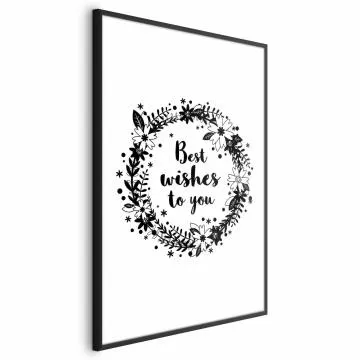 Plakat Best wishes 29,7x42 cm z ramą czarną z marginesem