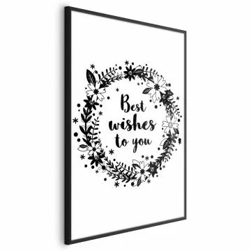 Plakat Best wishes 29,7x42 cm z ramą czarną bez marginesu