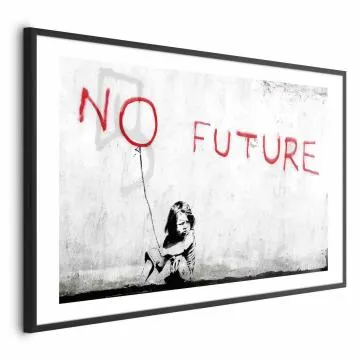 Plakat bez przyszłości 30x21 cm z ramą czarną z marginesem