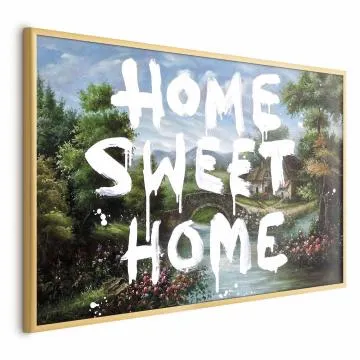 Plakat Wymarzony dom 42x29,7 cm z ramą złotą bez marginesu