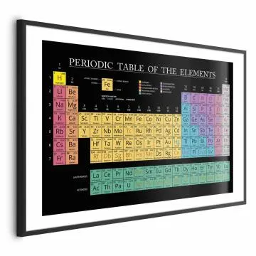Plakat Tablica Mendelejewa 60x40 cm z ramą czarną z marginesem